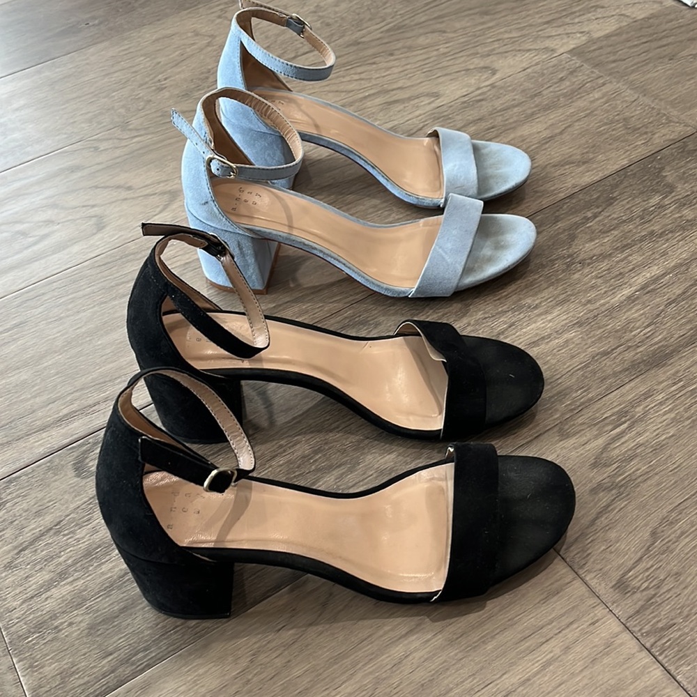 A NEW DAY Bundle - 2” heels, Size 8, lt blue and black